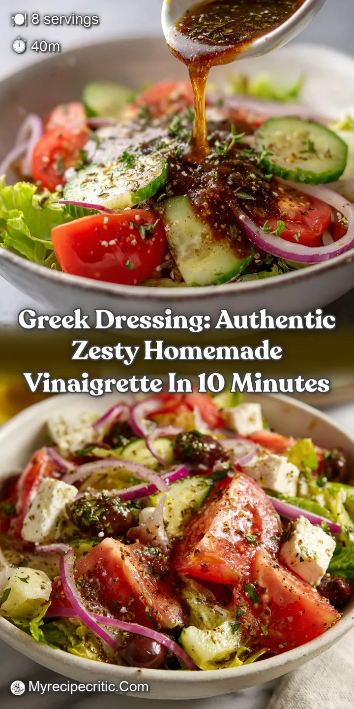 Greek Dressing: Authentic Zesty Homemade Vinaigrette in 10 Minutes