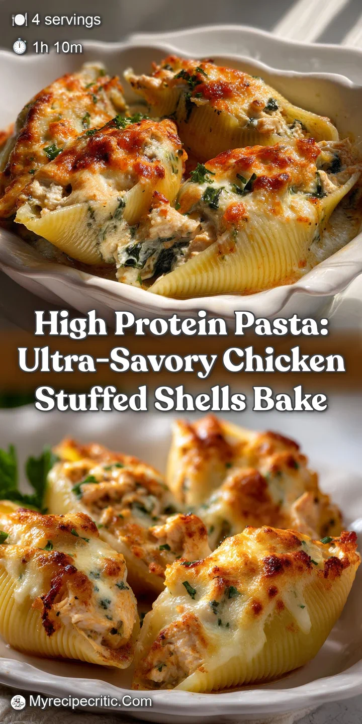 High Protein Pasta: Ultra-Savory Chicken Stuffed Shells Bake