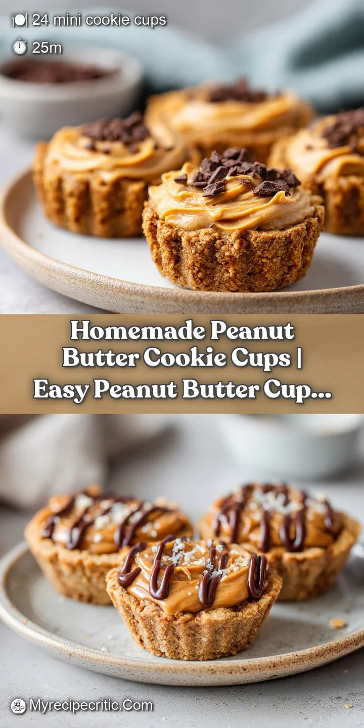 Close-up of a perfect peanut butter cookie cup, showcasing its crinkled, golden-brown surface and a rich, gooey center.