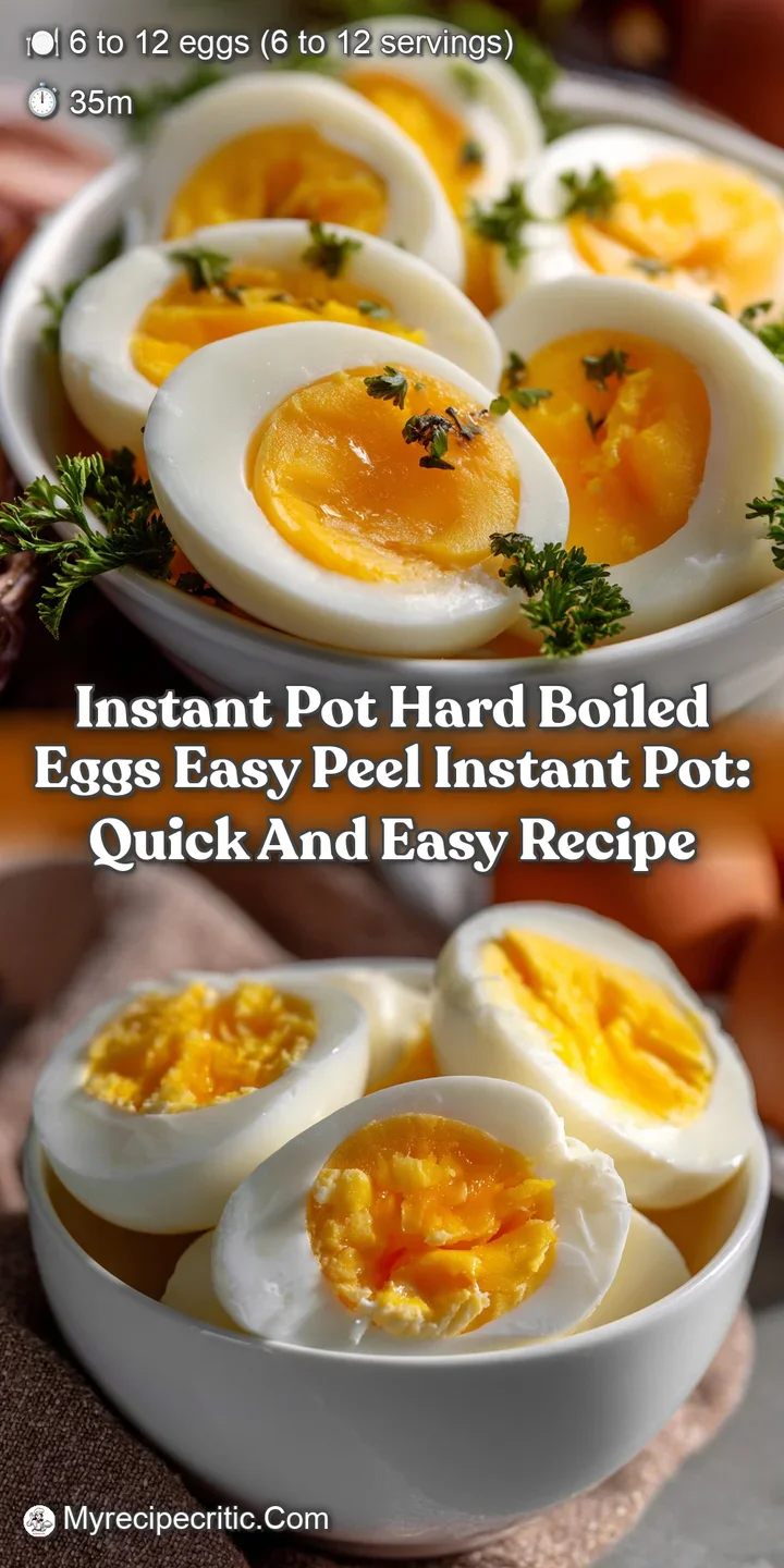Instant Pot Hard Boiled Eggs Easy Peel Instant Pot: Quick and Easy Recipe