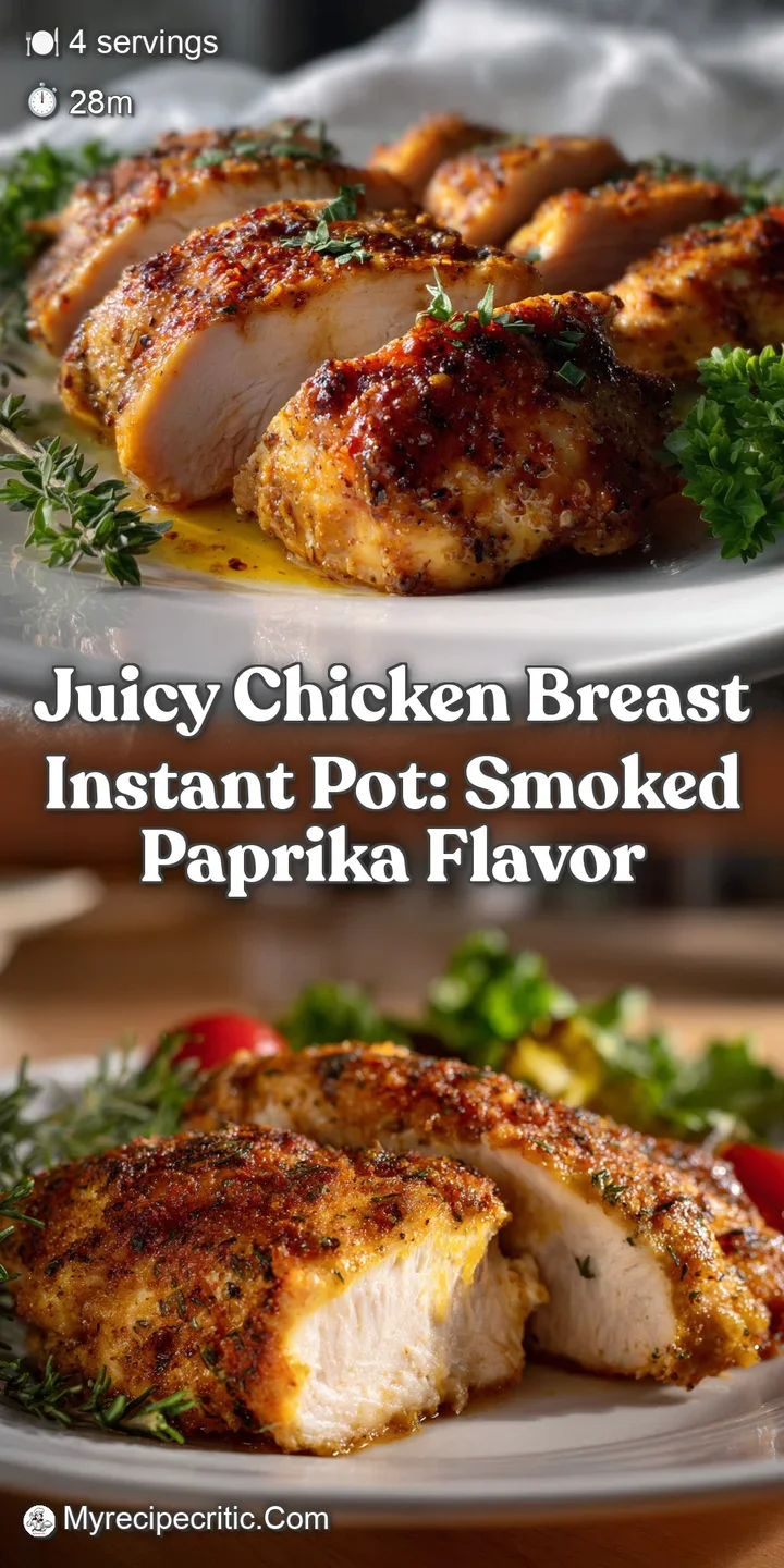 Close-up of a juicy chicken breast, showcasing tender texture and light steam, contrasted by the warmth of its perfectly c...