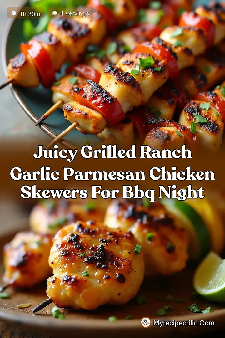 Juicy Grilled Ranch Garlic Parmesan Chicken Skewers for BBQ Night
