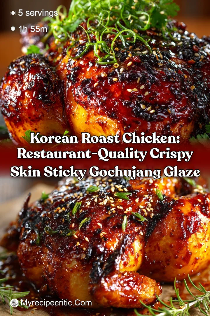 Korean Roast Chicken: Restaurant-Quality Crispy Skin Sticky Gochujang Glaze