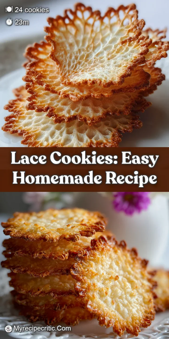 Close-up capturing a single lace cookie: a delicious mosaic of caramelized sugar with visible air pockets and toasted edges.