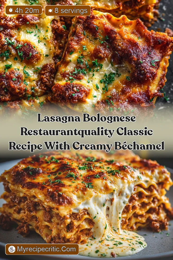 Lasagna Bolognese RestaurantQuality Classic Recipe with Creamy B&eacute;chamel