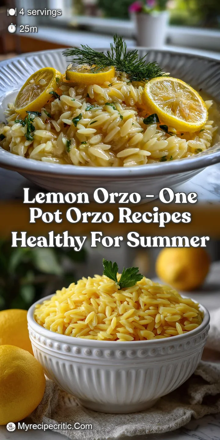 Lemon Orzo - One Pot Orzo Recipes Healthy for Summer