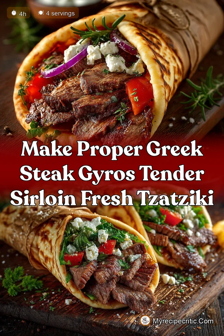 Make Proper Greek Steak Gyros Tender Sirloin Fresh Tzatziki