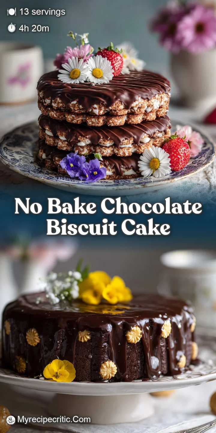 Close-up of a slice showcasing the cake's rich chocolate and cookie layers. The cool, fudgy texture is clearly visible.