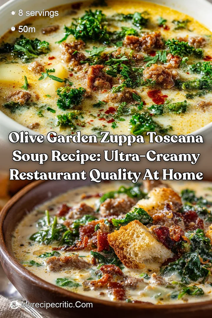 Olive Garden Zuppa Toscana Soup Recipe: Ultra-Creamy Restaurant Quality at Home