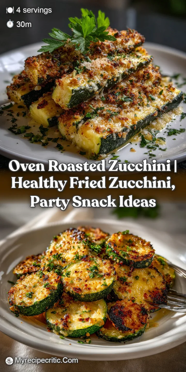 Oven Roasted Zucchini | Healthy Fried Zucchini Party Snack Ideas