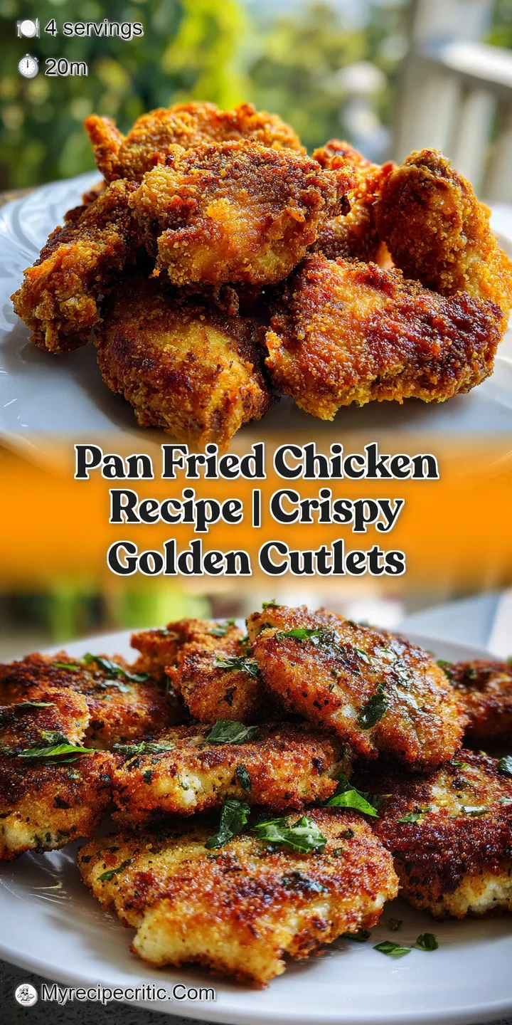 Close-up of a juicy pan-fried chicken cutlet, showing the flaky, golden crust and tender, moist interior. Mouthwatering an...