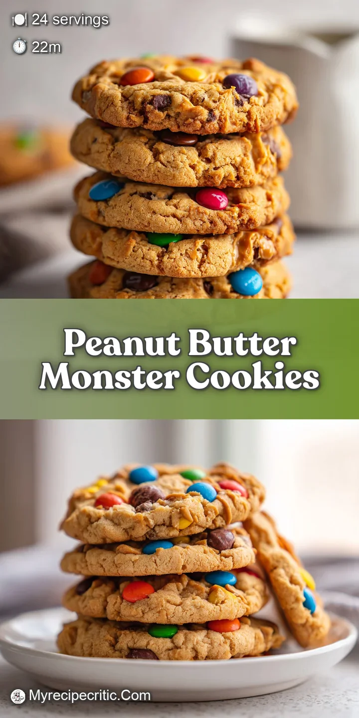 Close-up of a peanut butter cookie overflowing with chocolate chips, oats, and colorful candy; showcasing a soft, chewy te...