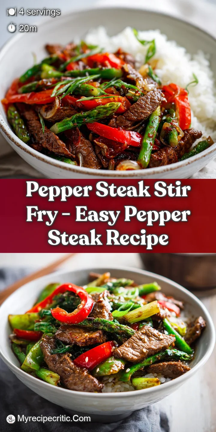 Close-up of juicy, tender steak strips mixed with bright green and red bell pepper slices, coated in a rich sauce.