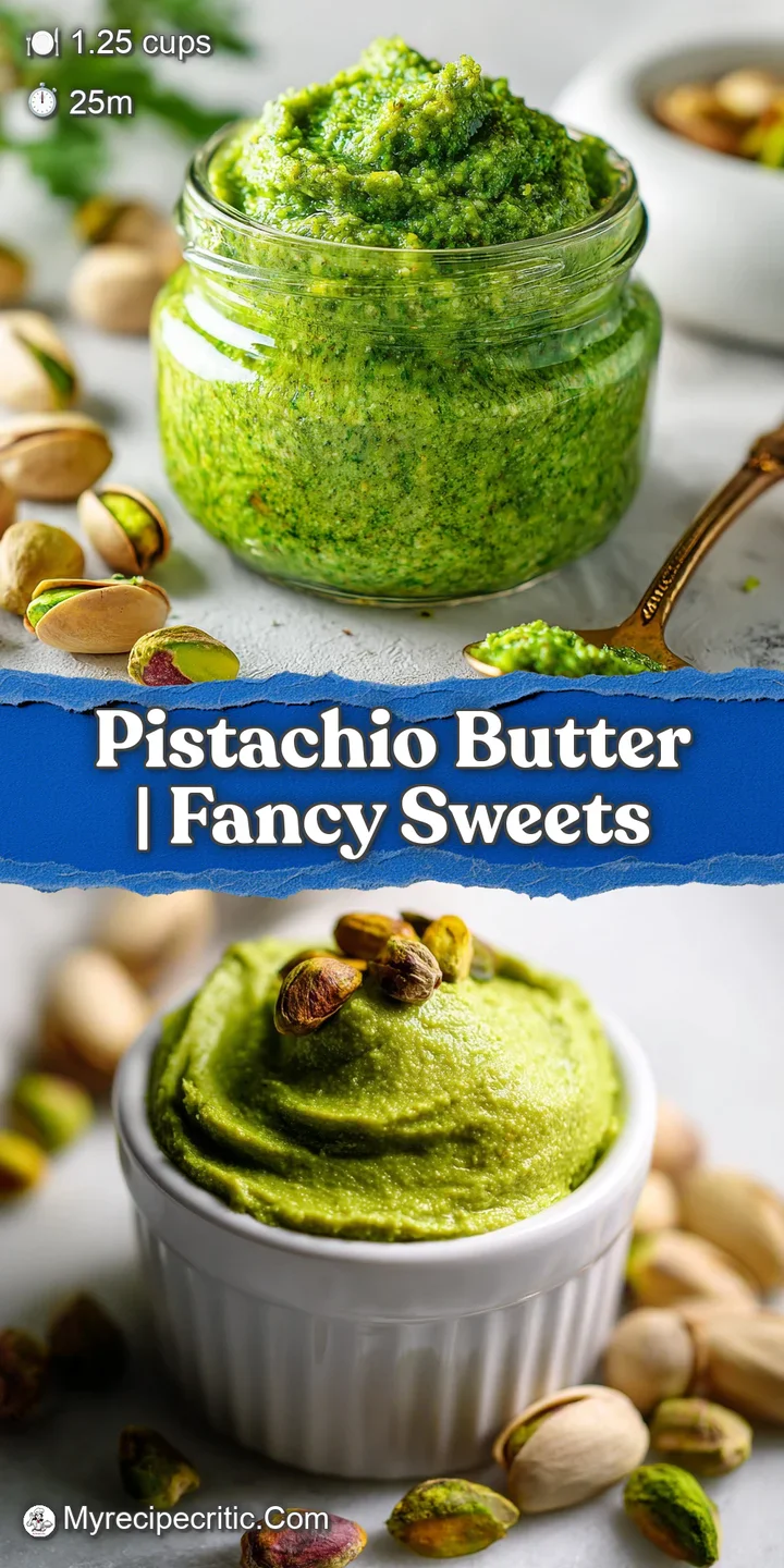 Close-up of creamy, vibrant green pistachio butter, highlighting the velvety smooth texture and subtle nutty aroma, oozing...