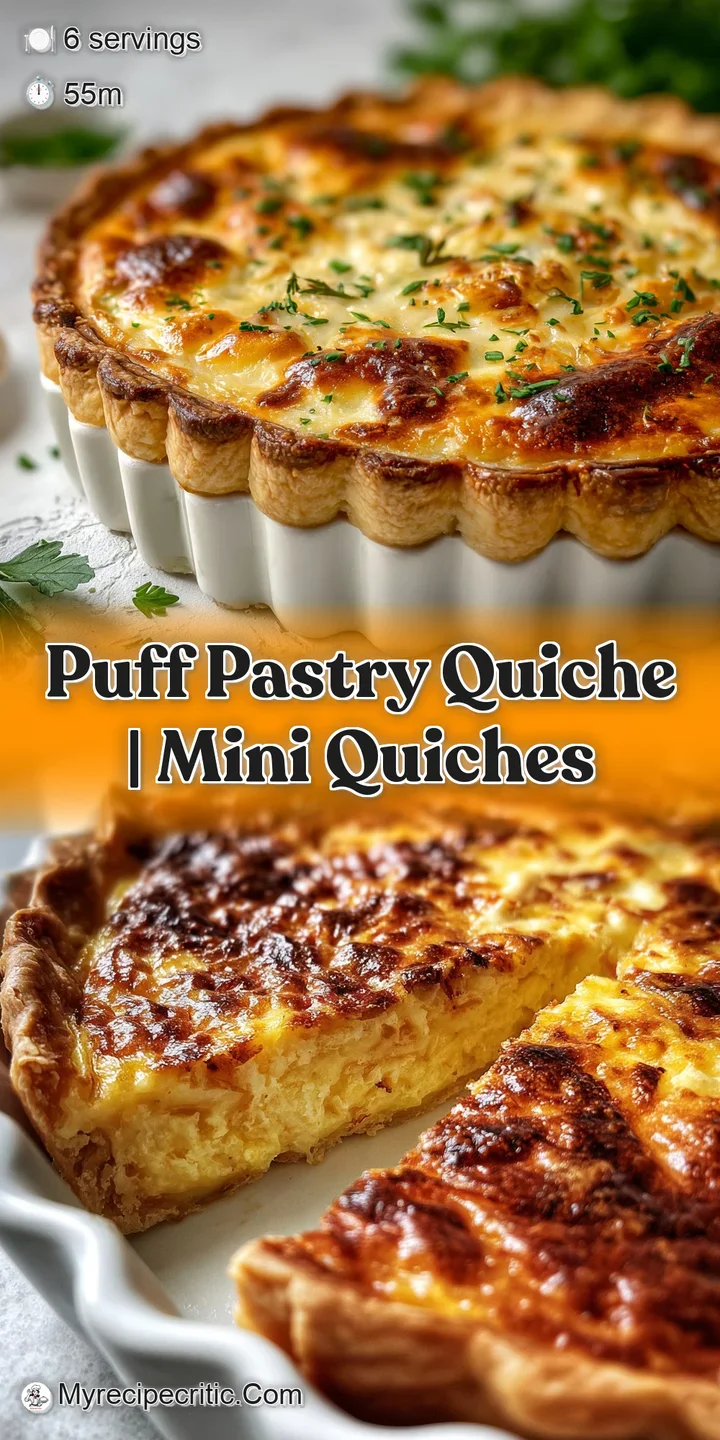 Close-up of a quiche slice showing delicate layers of pastry and a rich, creamy custard studded with savory herbs and vege...