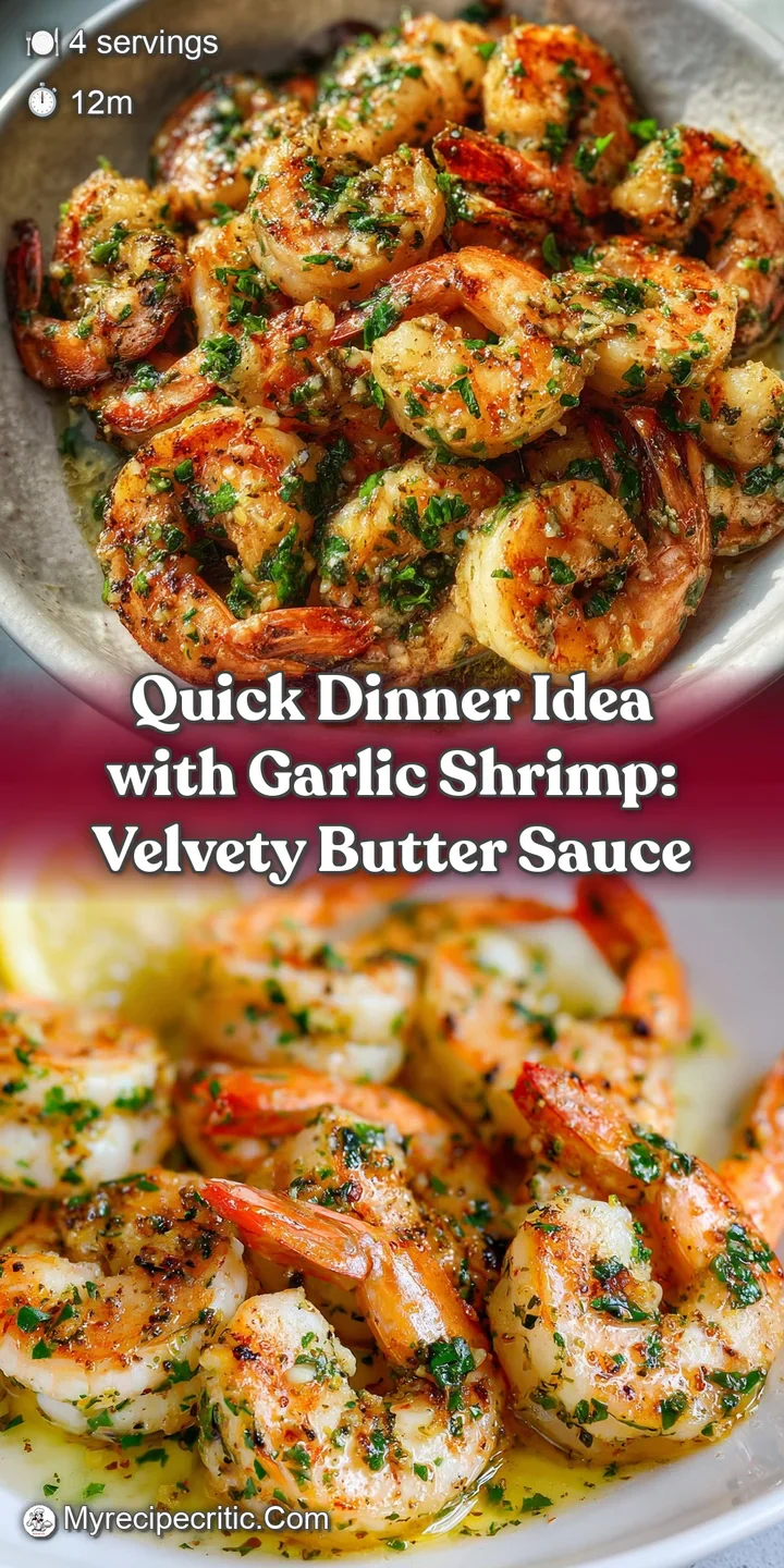 Close-up of juicy garlic shrimp glistening with olive oil, highlighting the char and freshness of the bright green herbs.