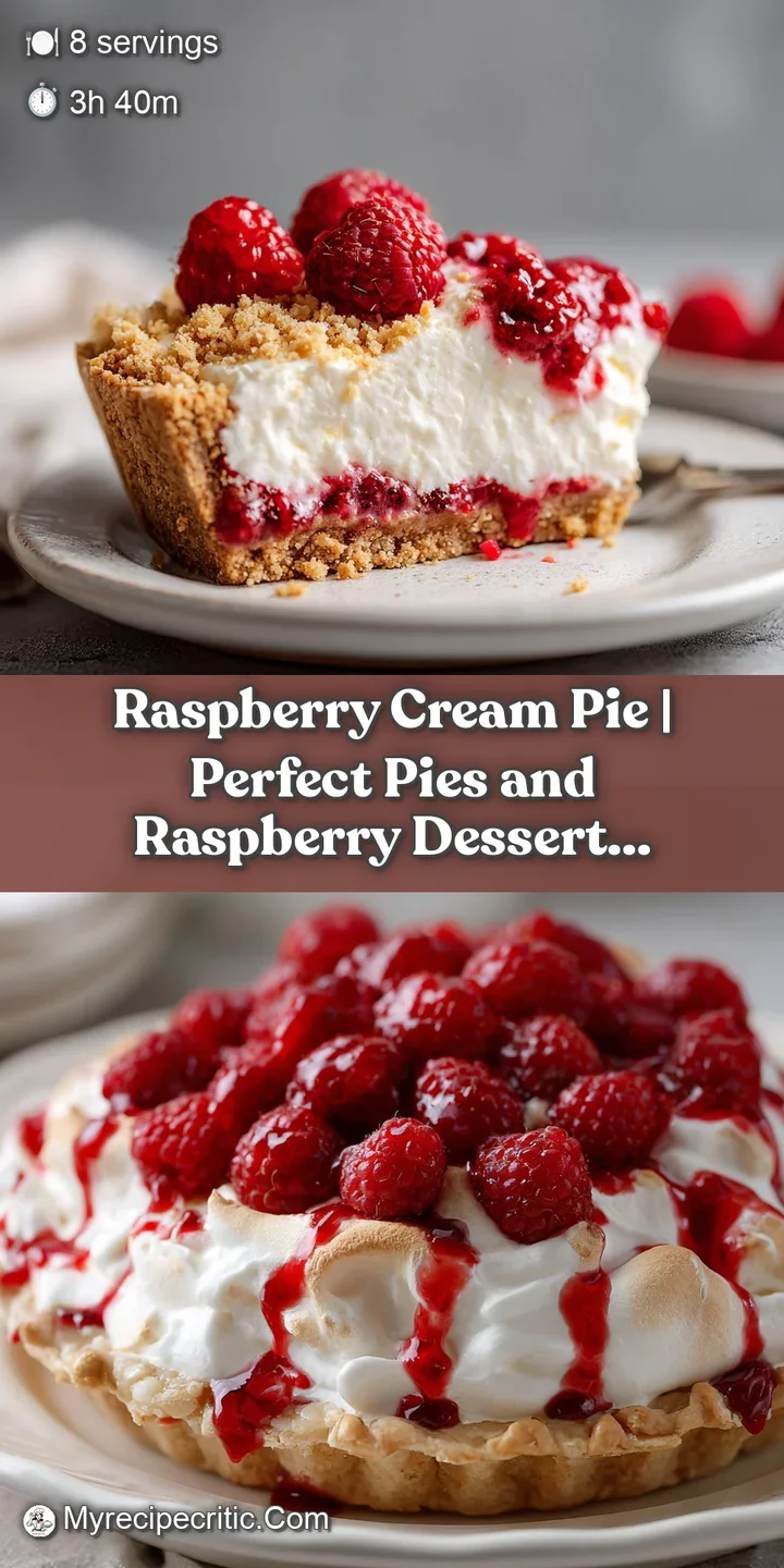 Close-up of luscious raspberry filling peeking through a swirl of silky cream, with a hint of flaky crust.