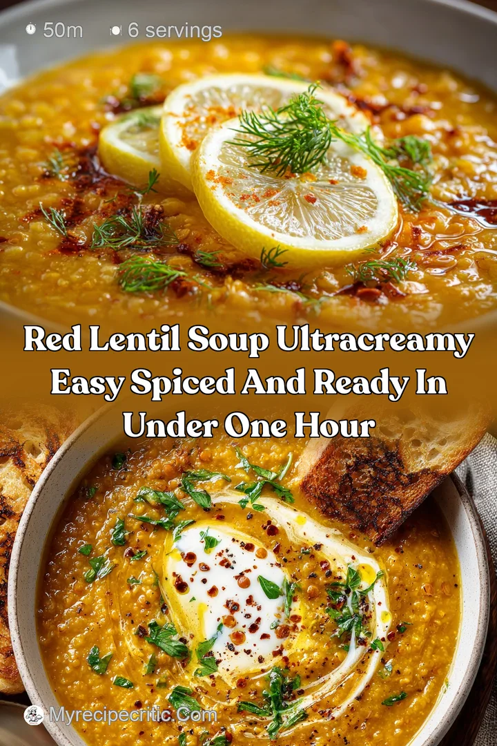 Red Lentil Soup UltraCreamy Easy Spiced and Ready in Under One Hour