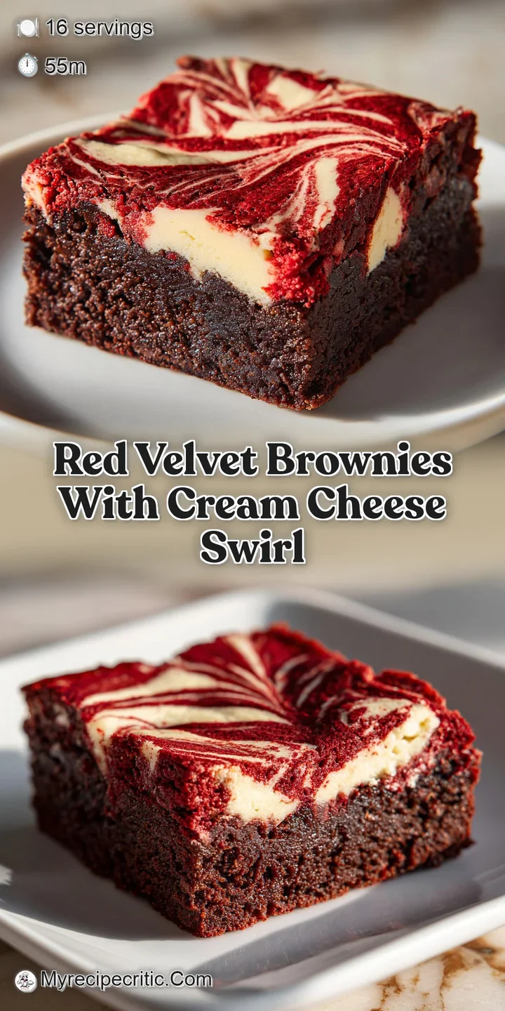Close-up of a moist red velvet brownie, showing the fudgy texture and the decadent cream cheese swirls up close. Irresisti...
