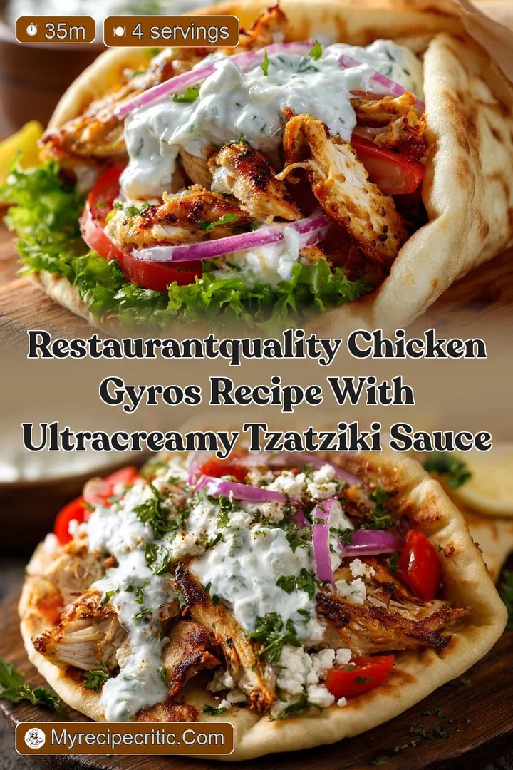 RestaurantQuality Chicken Gyros Recipe with UltraCreamy Tzatziki Sauce