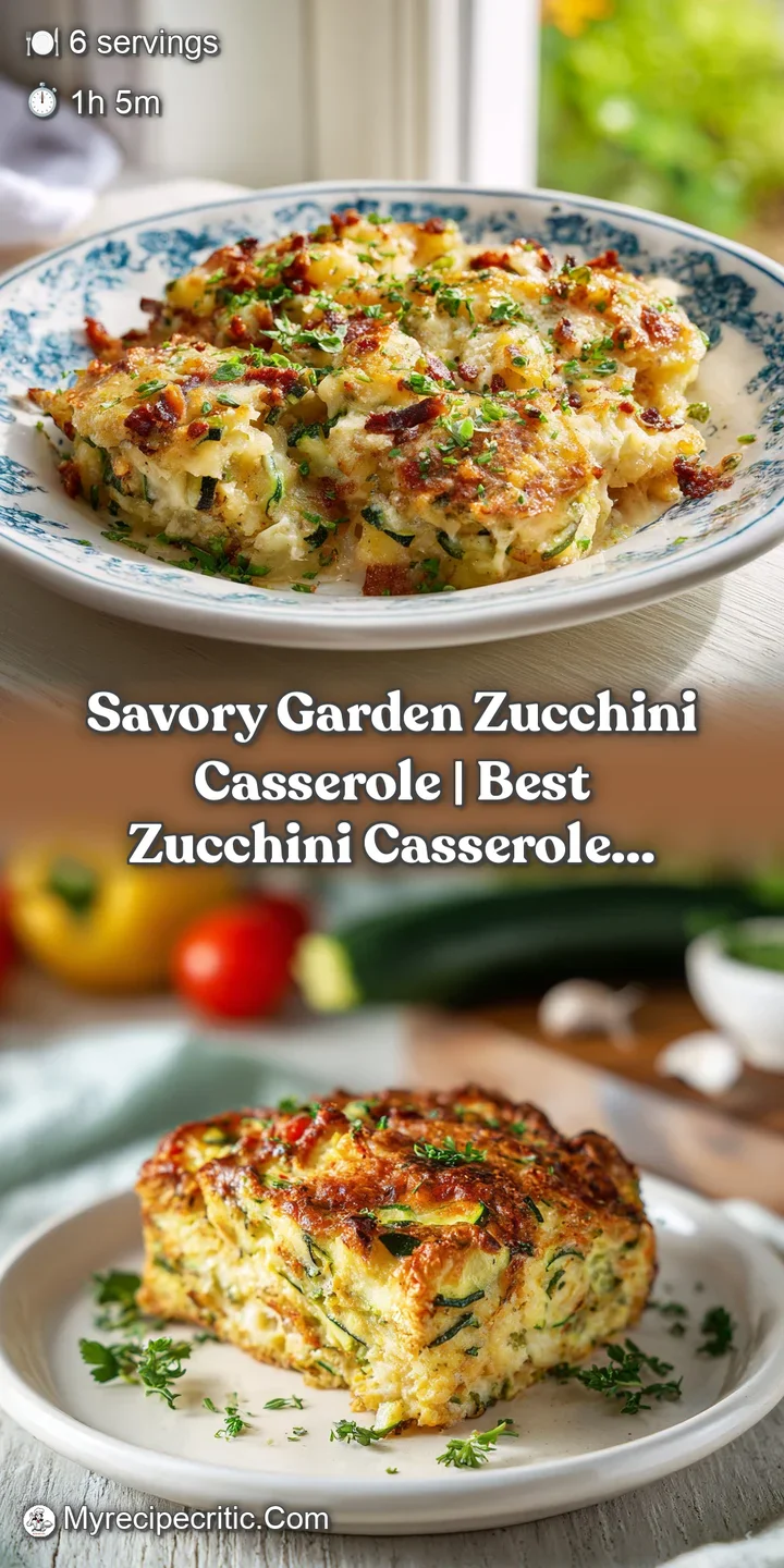 Close-up of a baked zucchini casserole, highlighting melted cheese, tender green slices, and savory herbs.