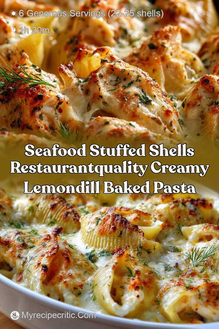 Seafood stuffed shells Restaurantquality creamy lemondill baked pasta