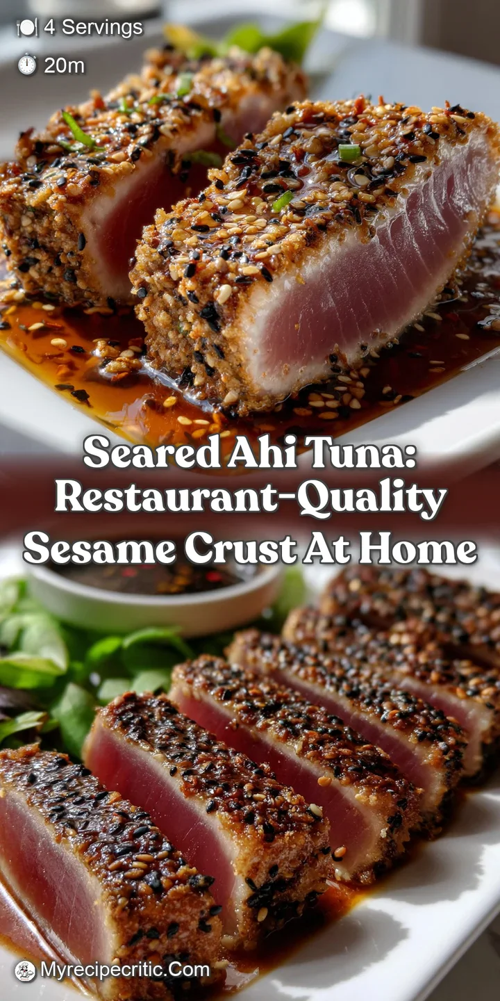 Seared Ahi Tuna: Restaurant-Quality Sesame Crust at Home