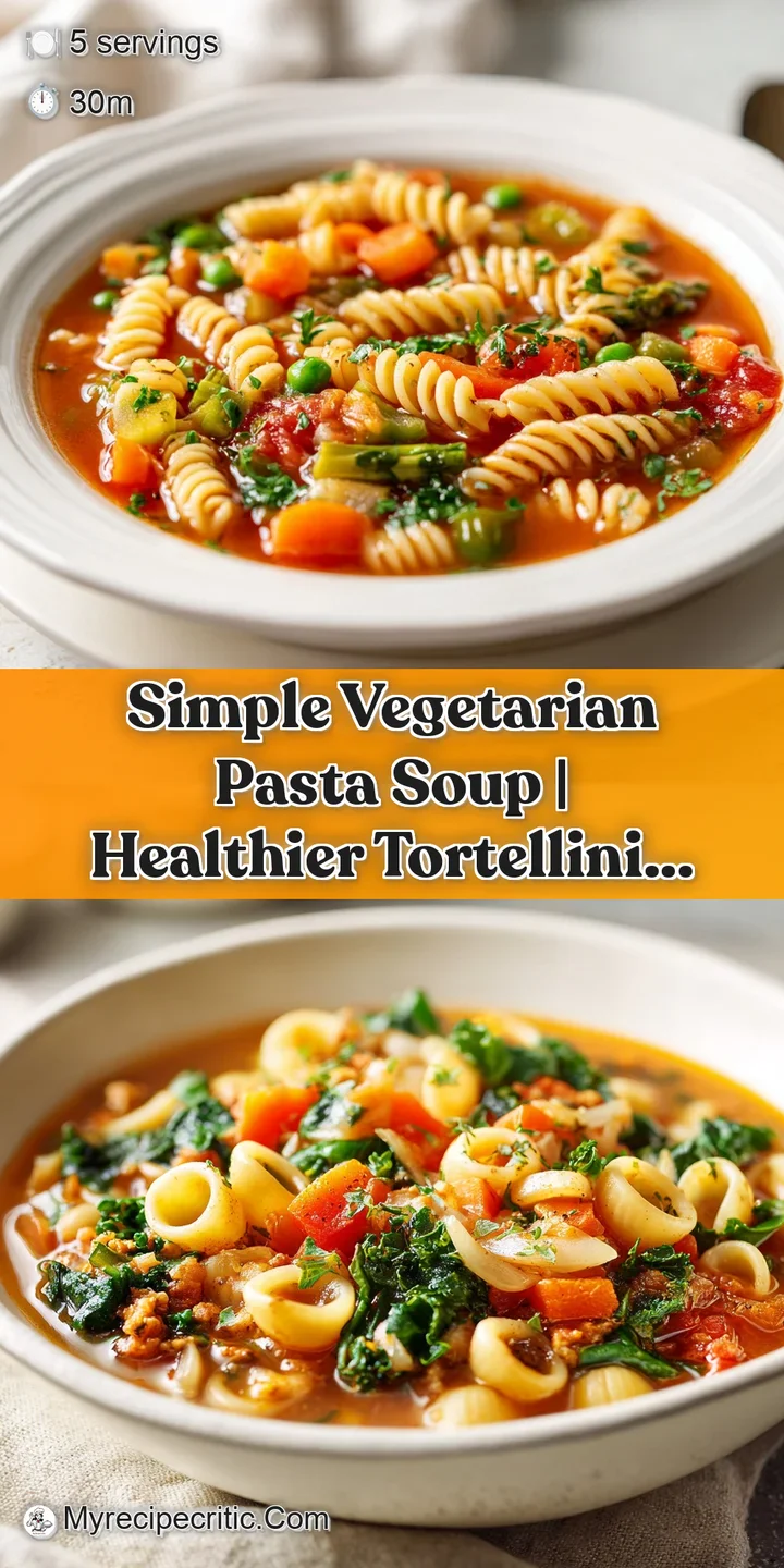 Close-up of pasta soup showing glossy broth, tender vegetables, and al dente pasta, promising comfort and delicious flavor.