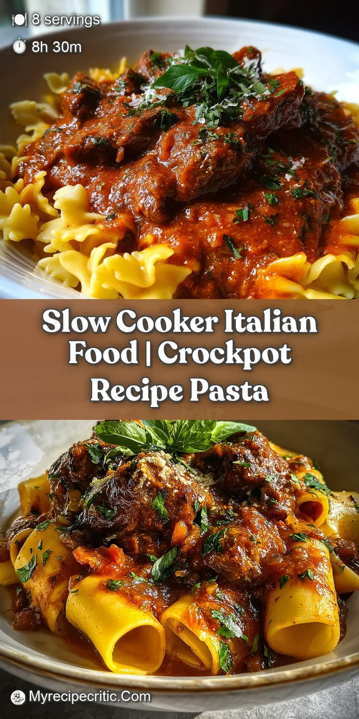 Close-up of simmering Italian gravy showing specks of herbs, browned meat and glistening droplets of rich sauce simmering.