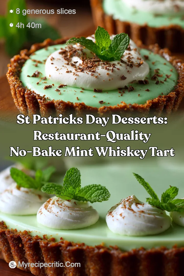 St Patricks Day Desserts: Restaurant-Quality No-Bake Mint Whiskey Tart