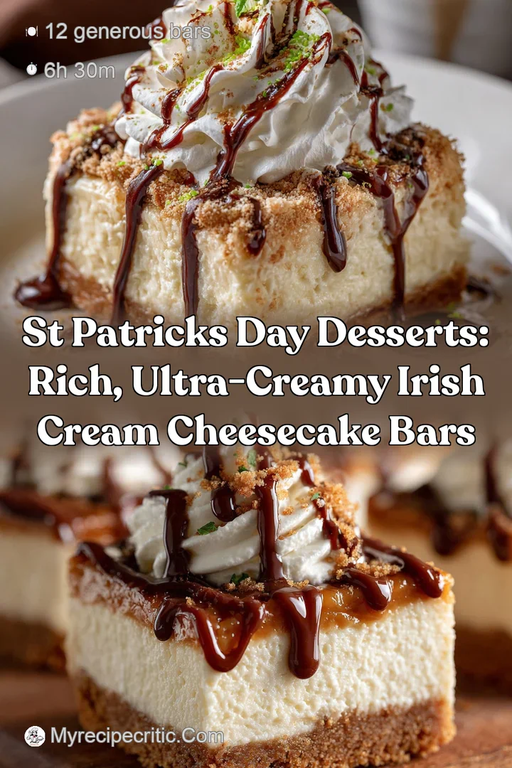 St Patricks Day Desserts: Rich Ultra-Creamy Irish Cream Cheesecake Bars