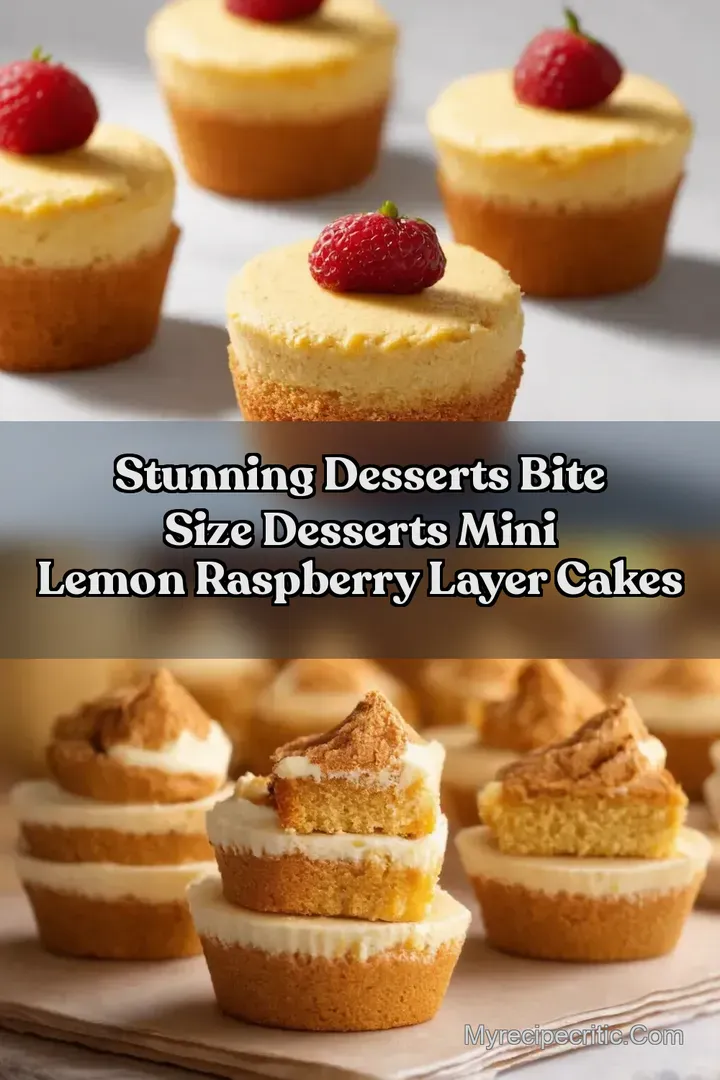 Stunning Desserts Bite size desserts Mini Lemon Raspberry Layer Cakes