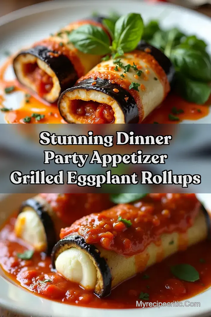 Stunning Dinner Party Appetizer Grilled Eggplant RollUps