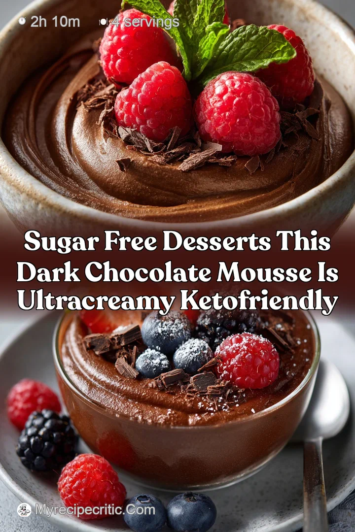 Sugar Free Desserts This Dark Chocolate Mousse is UltraCreamy KetoFriendly