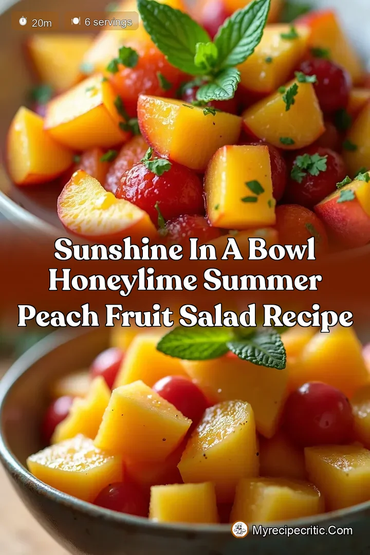 Sunshine in a Bowl HoneyLime Summer Peach Fruit Salad Recipe