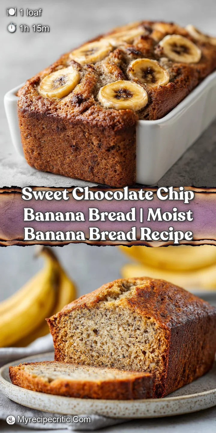 Close-up of a warm banana bread slice, showcasing gooey, melted chocolate chips and soft, inviting texture.