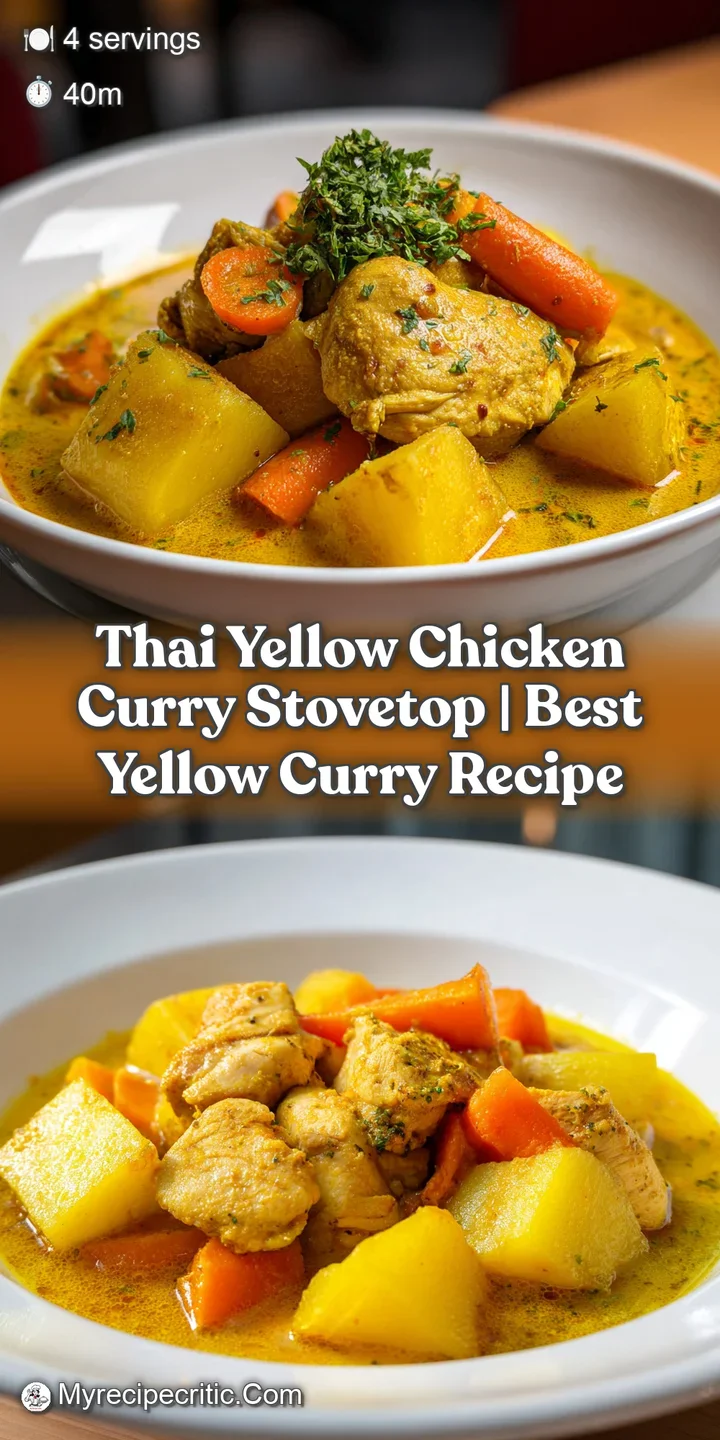 Close-up of succulent chicken and soft potatoes drenched in a vibrant, velvety golden sauce with coconut cream.