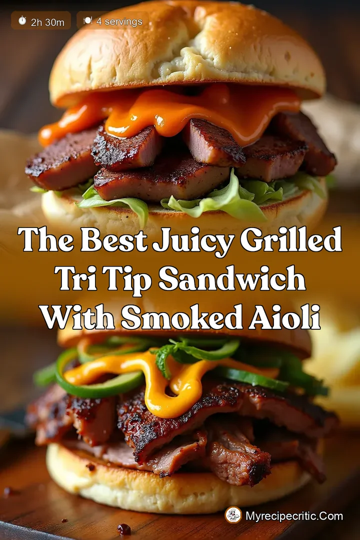The Best Juicy Grilled Tri Tip Sandwich with Smoked Aioli