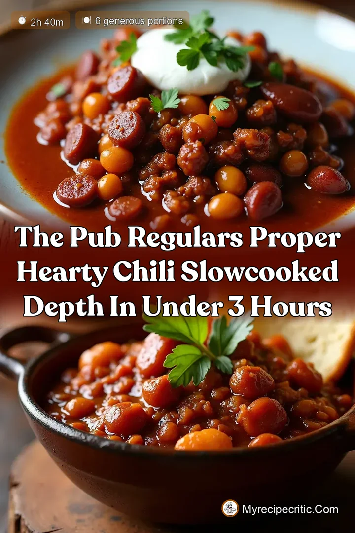 The Pub Regulars Proper Hearty Chili SlowCooked Depth in Under 3 Hours