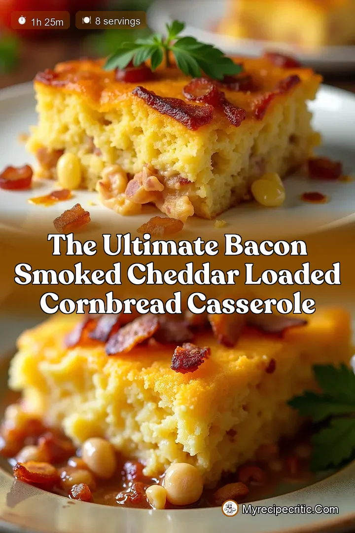 The Ultimate Bacon Smoked Cheddar Loaded Cornbread Casserole
