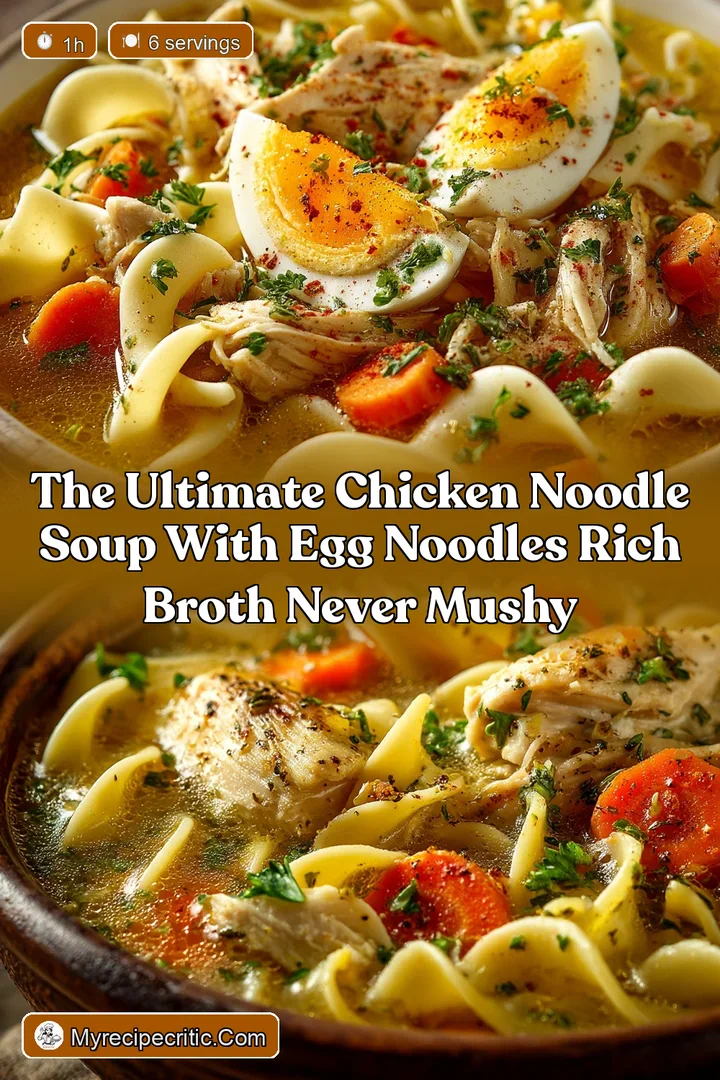 The Ultimate Chicken Noodle Soup with Egg Noodles Rich Broth Never Mushy