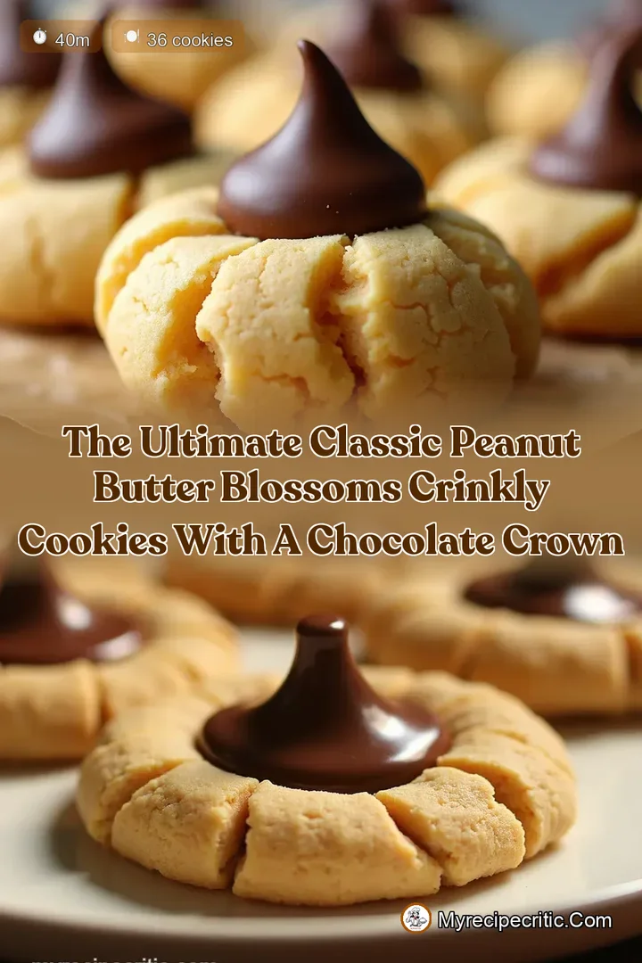 The Ultimate Classic Peanut Butter Blossoms Crinkly Cookies with a Chocolate Crown