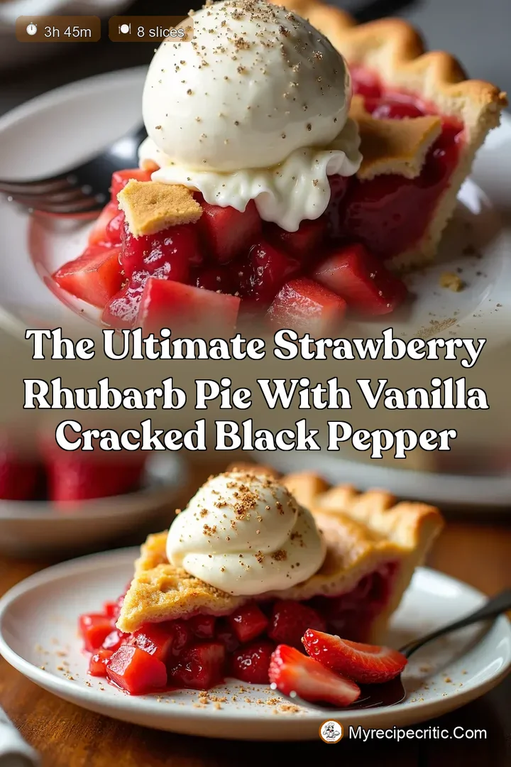 The Ultimate Strawberry Rhubarb Pie with Vanilla Cracked Black Pepper