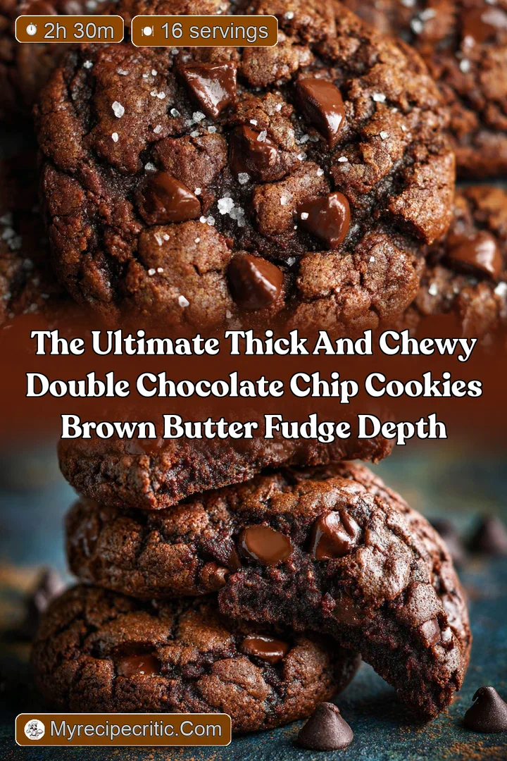 The Ultimate Thick and Chewy Double Chocolate Chip Cookies Brown Butter Fudge Depth