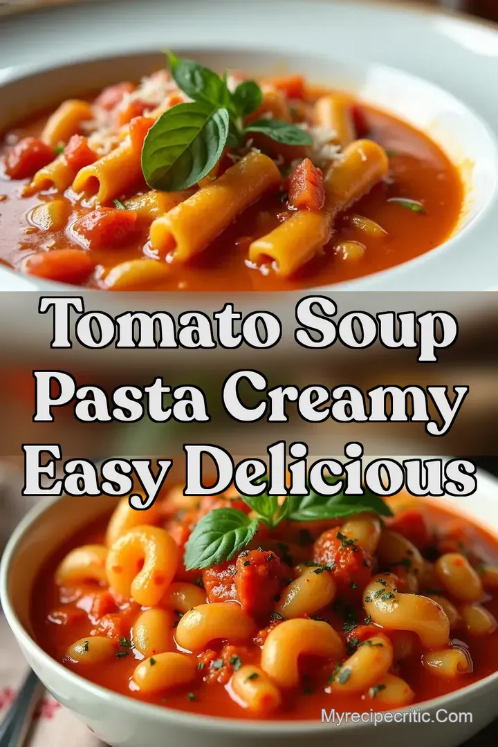 Tomato Soup Pasta Creamy Easy Delicious