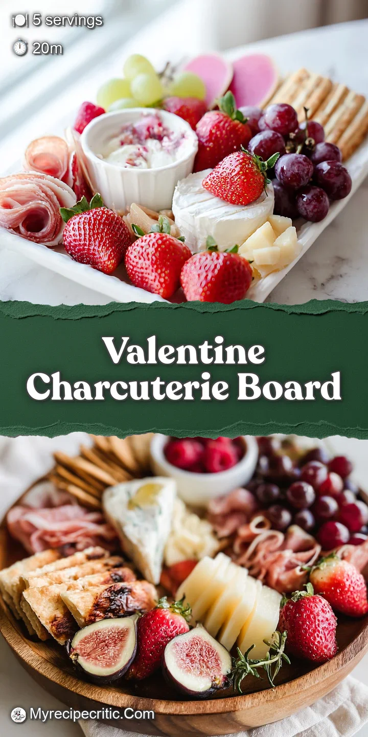 Close-up of a Valentine's charcuterie board: creamy brie, ruby strawberries, and rosemary sprigs invite a delicious bite.