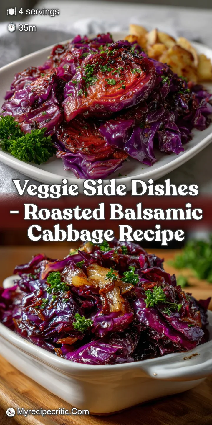 veggie side dishes - Roasted Balsamic Cabbage Recipe