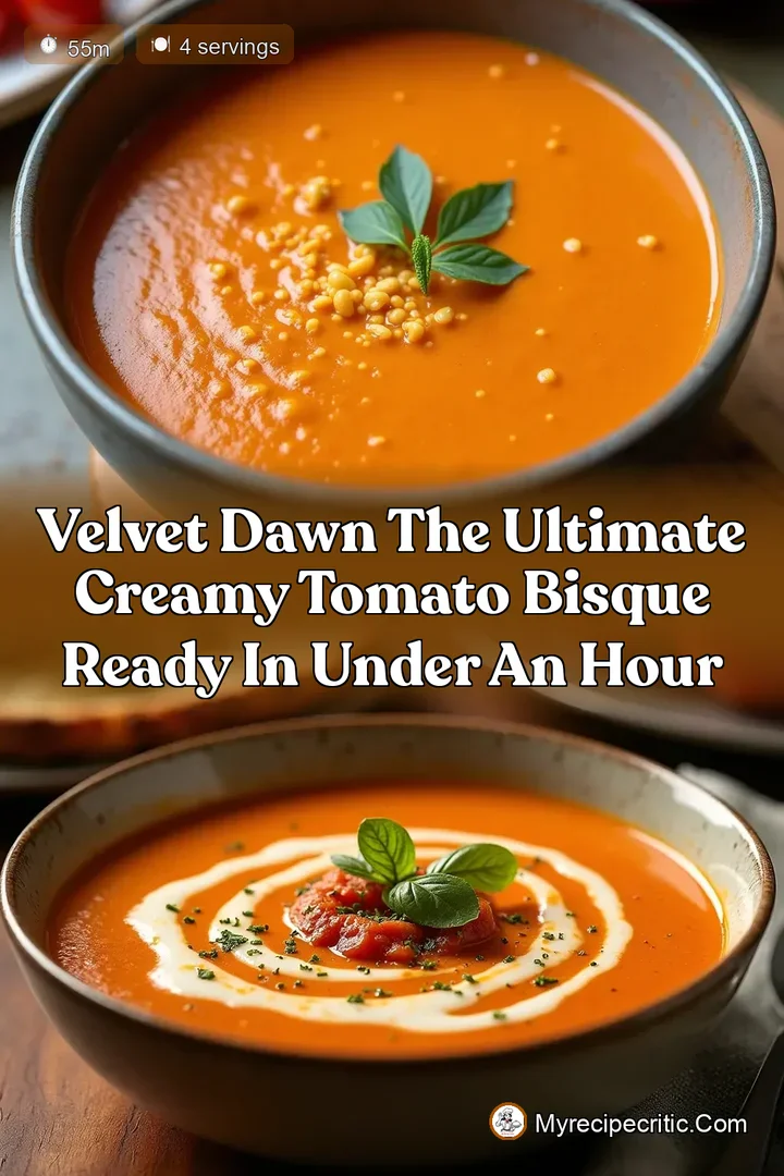 Velvet Dawn The Ultimate Creamy Tomato Bisque Ready in Under an Hour