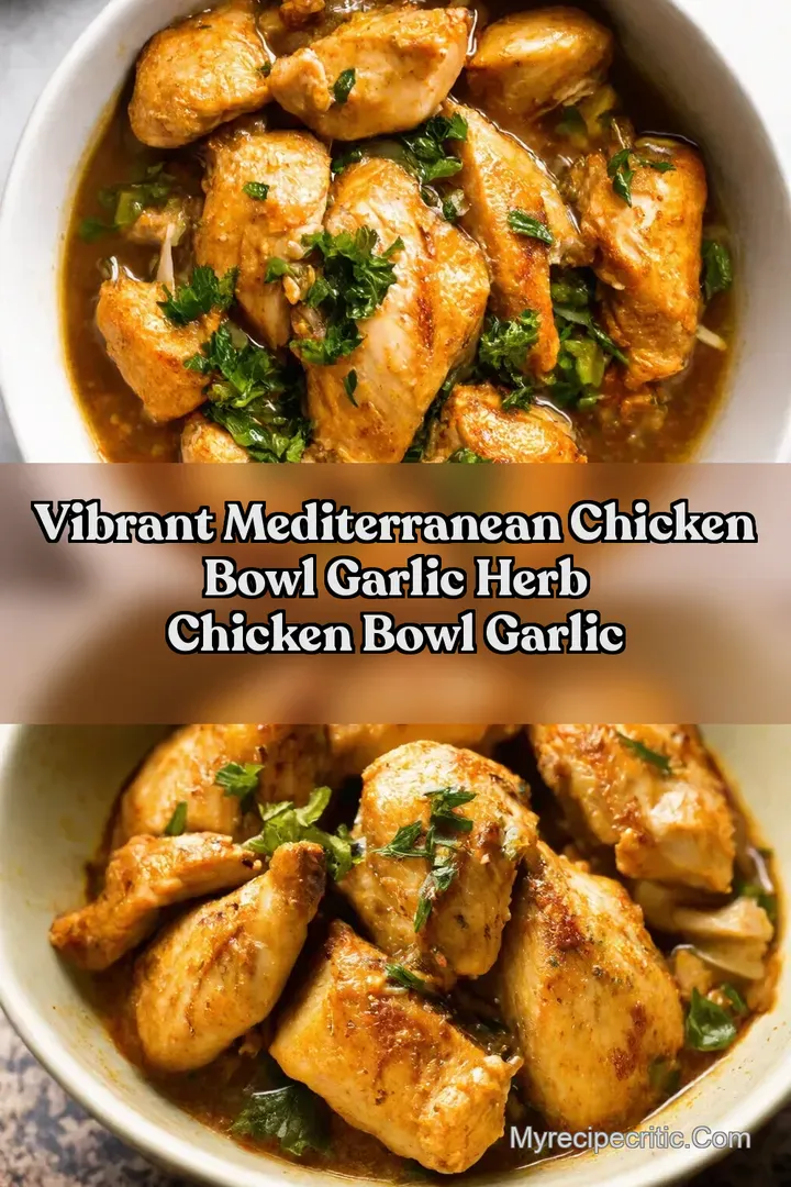 Vibrant Mediterranean Chicken Bowl Garlic herb chicken bowl Garlic