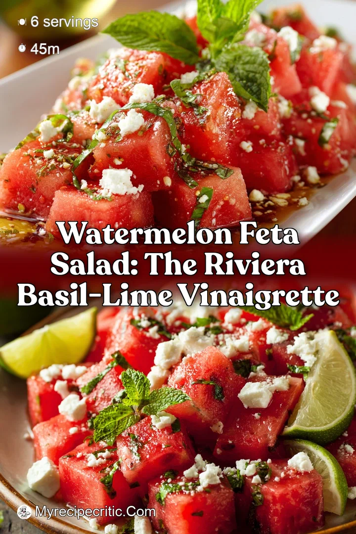 Watermelon Feta Salad: The Riviera Basil-Lime Vinaigrette